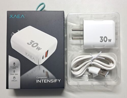 Cabezal de carga de 30w con 1 puerto USB y 1 puerto C + cable de carga