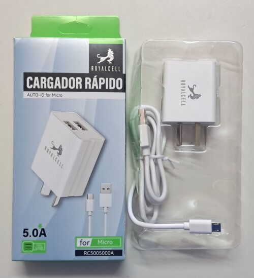 Cargador RoyalCell 5A con cable tipo V8